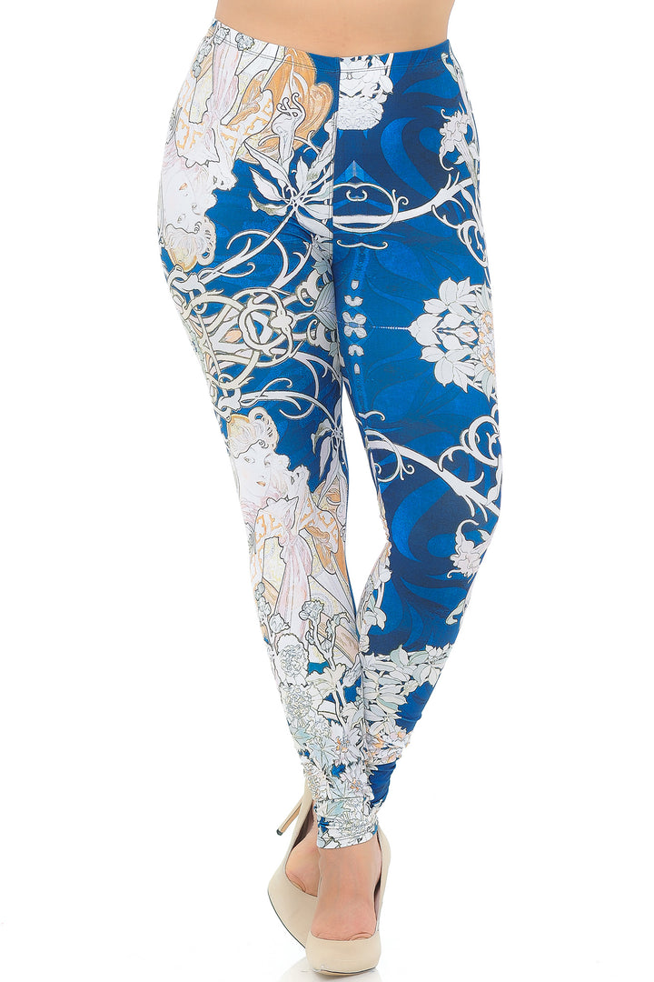 Creamy Soft Twisted Eden Vine Plus Size Extra Plus Size Leggings - 3X-5X - USA Fashion