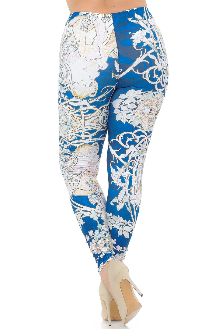 Creamy Soft Twisted Eden Vine Plus Size Extra Plus Size Leggings - 3X-5X - USA Fashion
