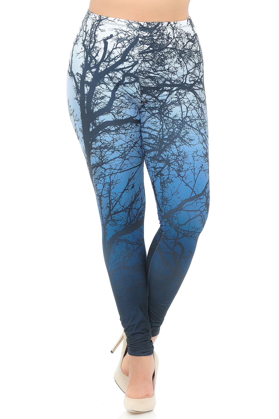 Creamy Soft Ombre Forest Extra Plus Size Leggings - 3X-5X - USA Fashion