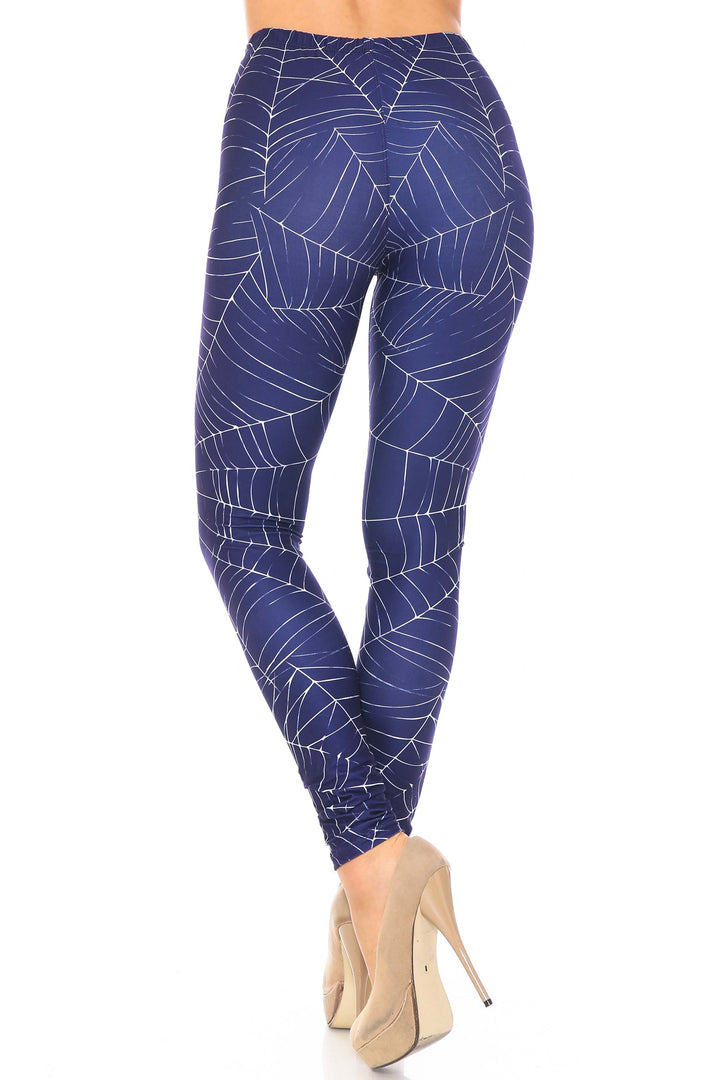 Creamy Soft Spiderwebs Halloween Extra Plus Size Leggings - 3X-5X - By USA Fashion