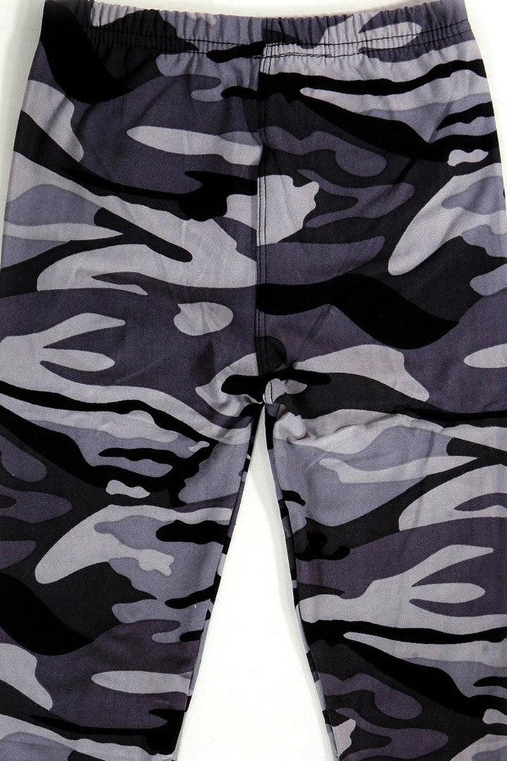 Buttery Soft Monochrome Camouflage Kids Leggings