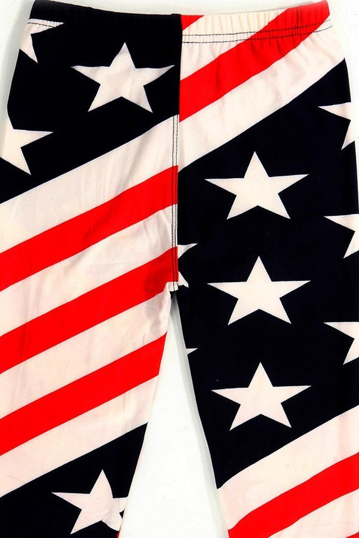 Buttery Soft Twist USA Flag Kids Leggings