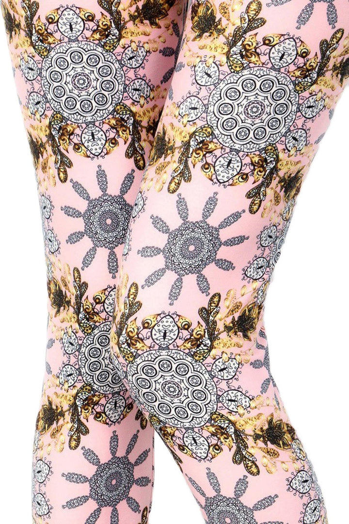 Buttery Smooth Plus Size Gorgeous Pink Motif Leggings