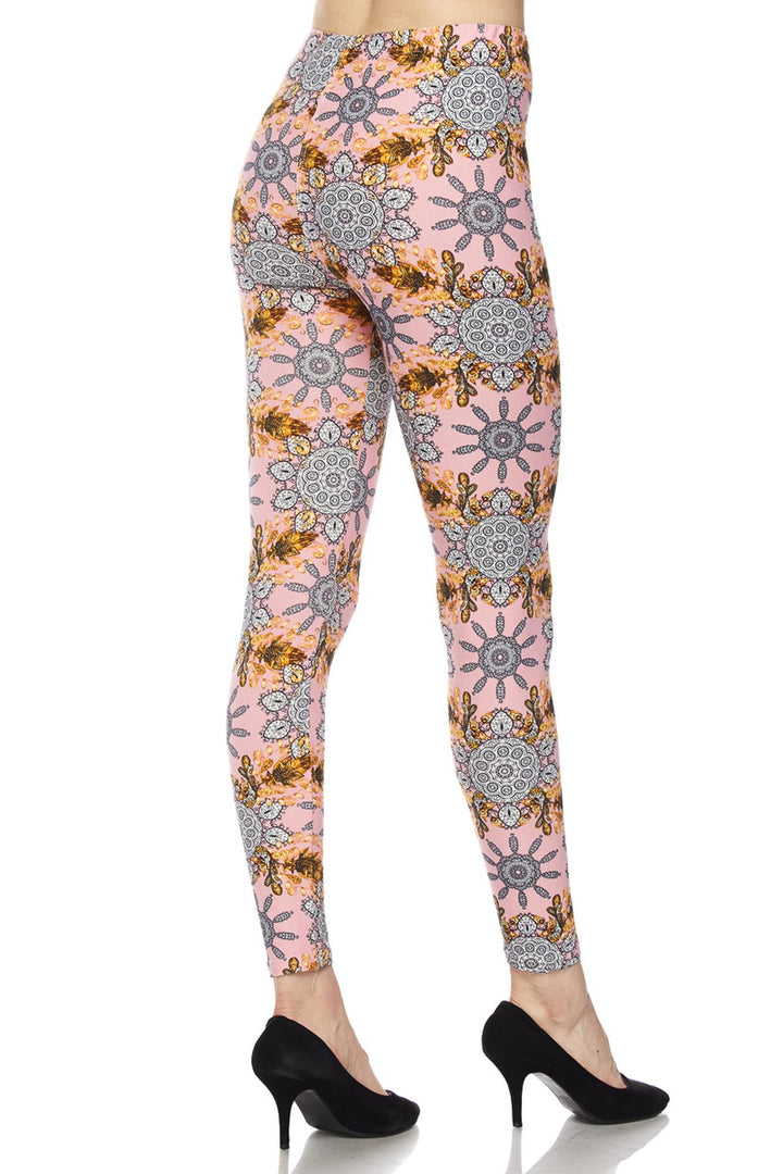 Buttery Smooth Plus Size Gorgeous Pink Motif Leggings