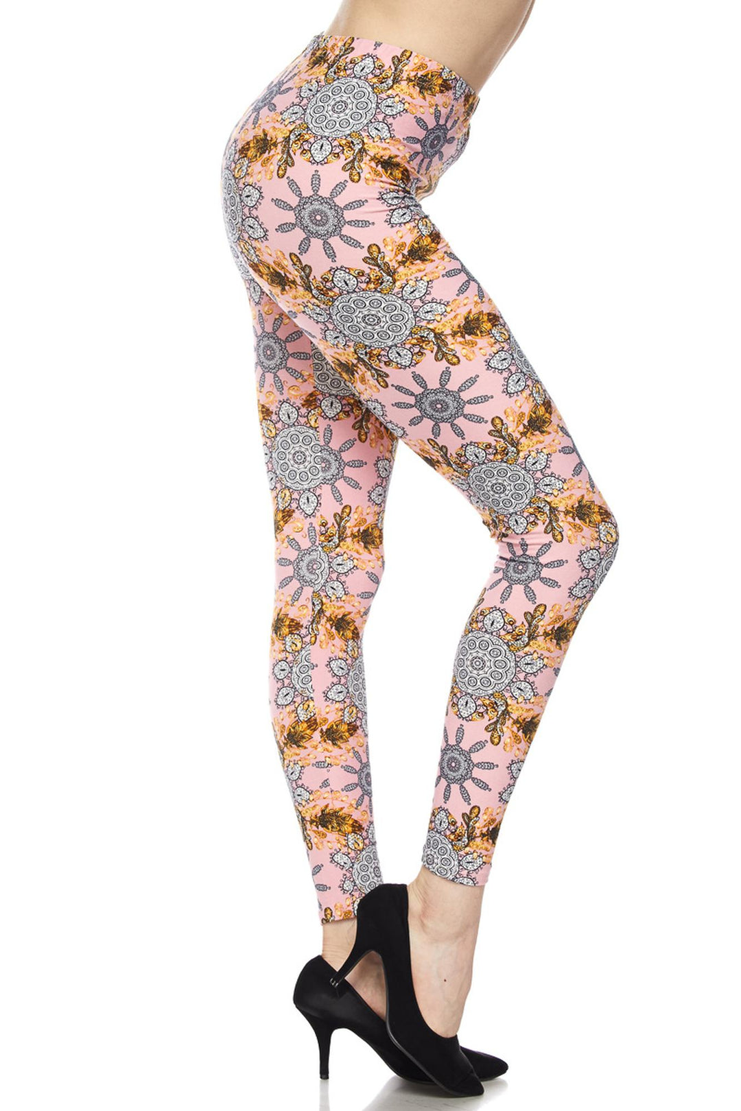 Buttery Smooth Plus Size Gorgeous Pink Motif Leggings