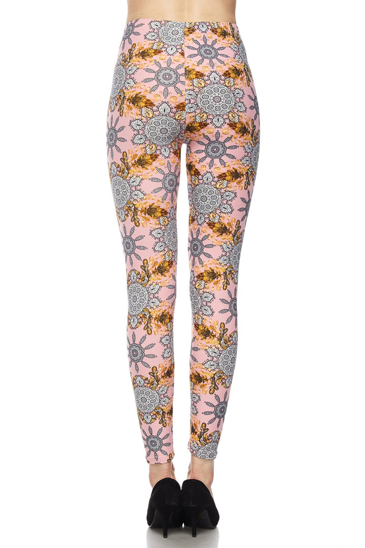 Buttery Smooth Plus Size Gorgeous Pink Motif Leggings