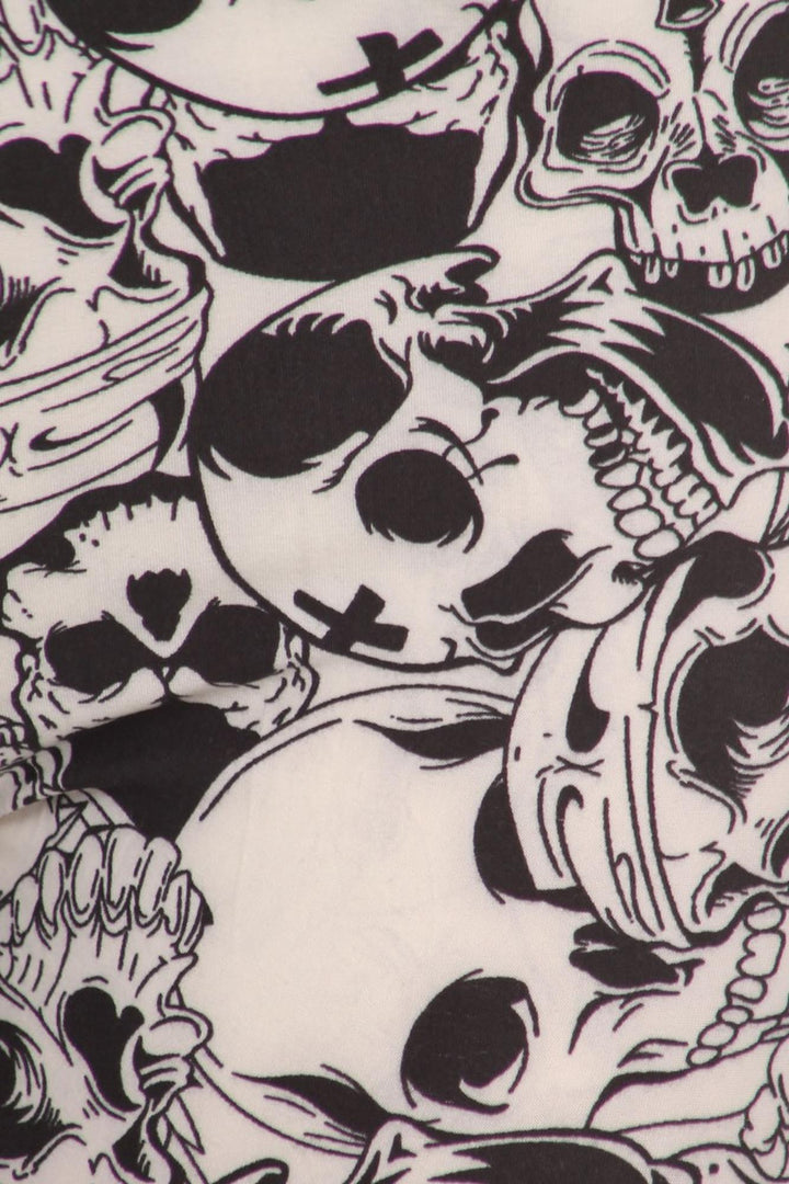 Buttery Smooth White Layers of Skulls Leggings