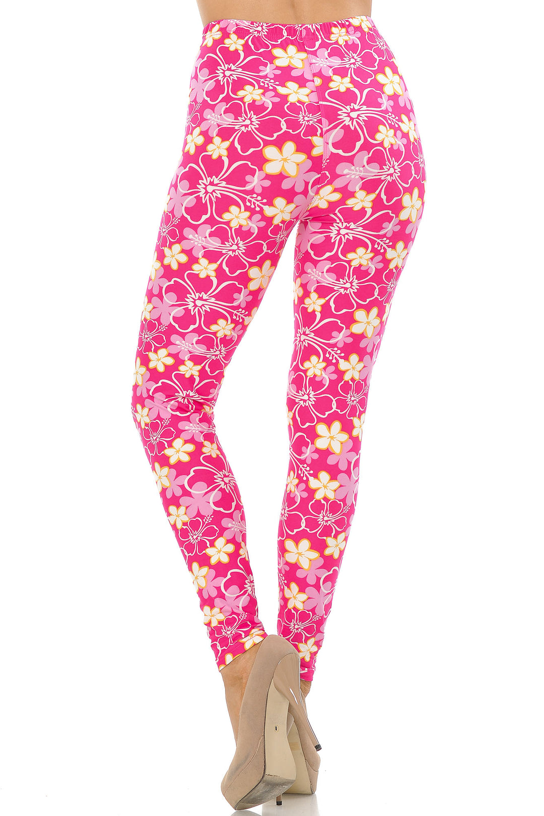 Buttery Smooth Pink Daisy Leggings