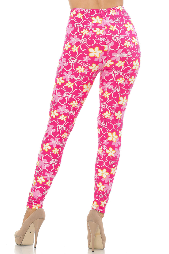 Buttery Smooth Pink Daisy Leggings