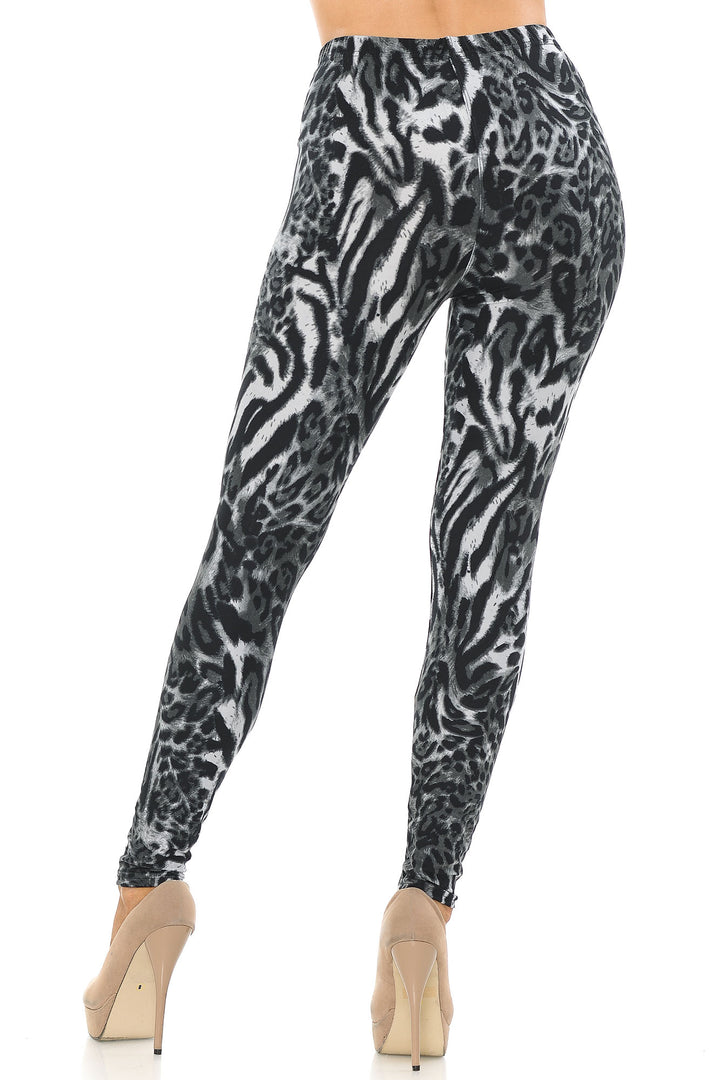 Buttery Smooth Black and White Siberian Tiger Leggings