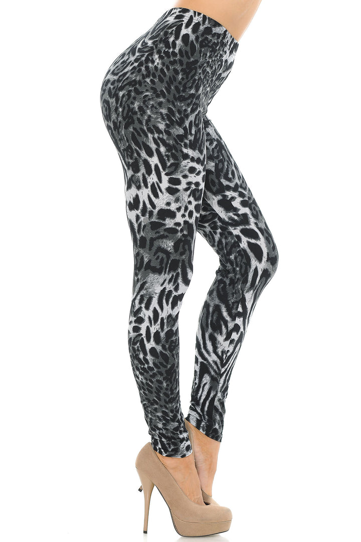 Buttery Smooth Black and White Siberian Tiger Leggings