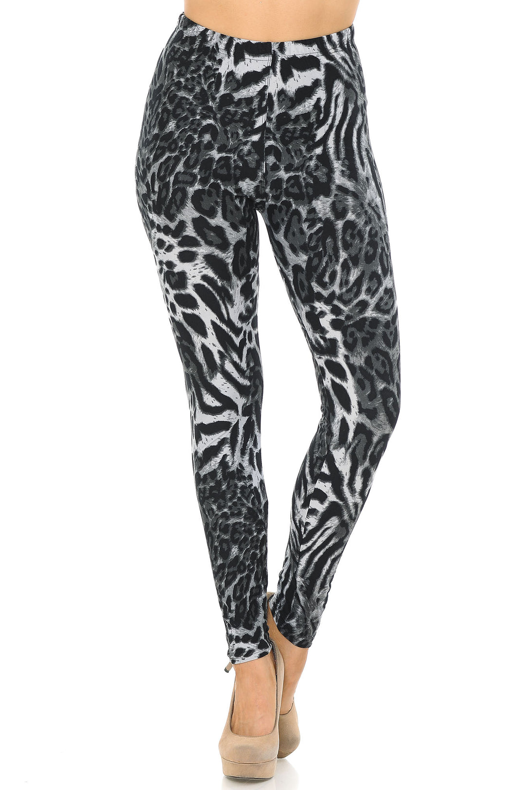 Buttery Smooth Black and White Siberian Tiger Leggings