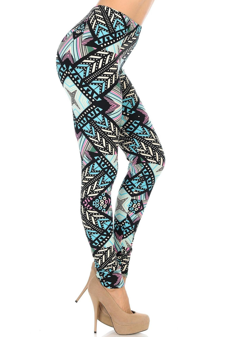 Buttery Smooth Melodic Emerald Tribal Leggings