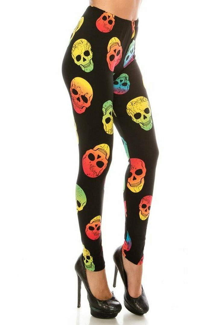 Buttery Smooth Chroma Skull Plus Size Leggings