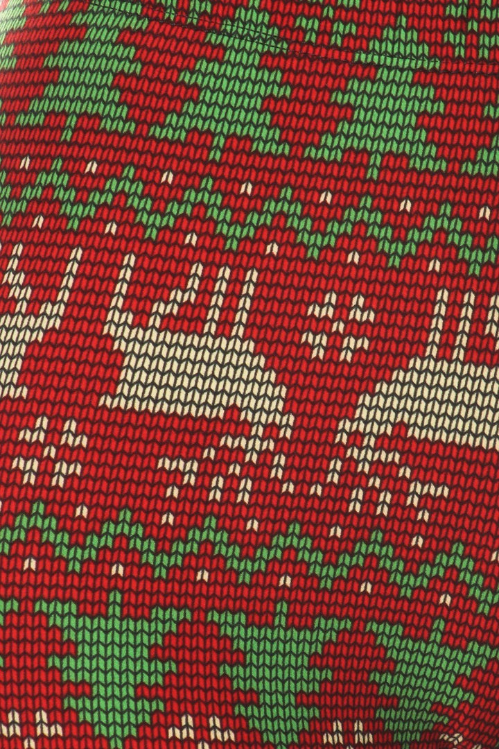 Buttery Smooth Faux Knit Reindeer and Holiday Tree Leggings