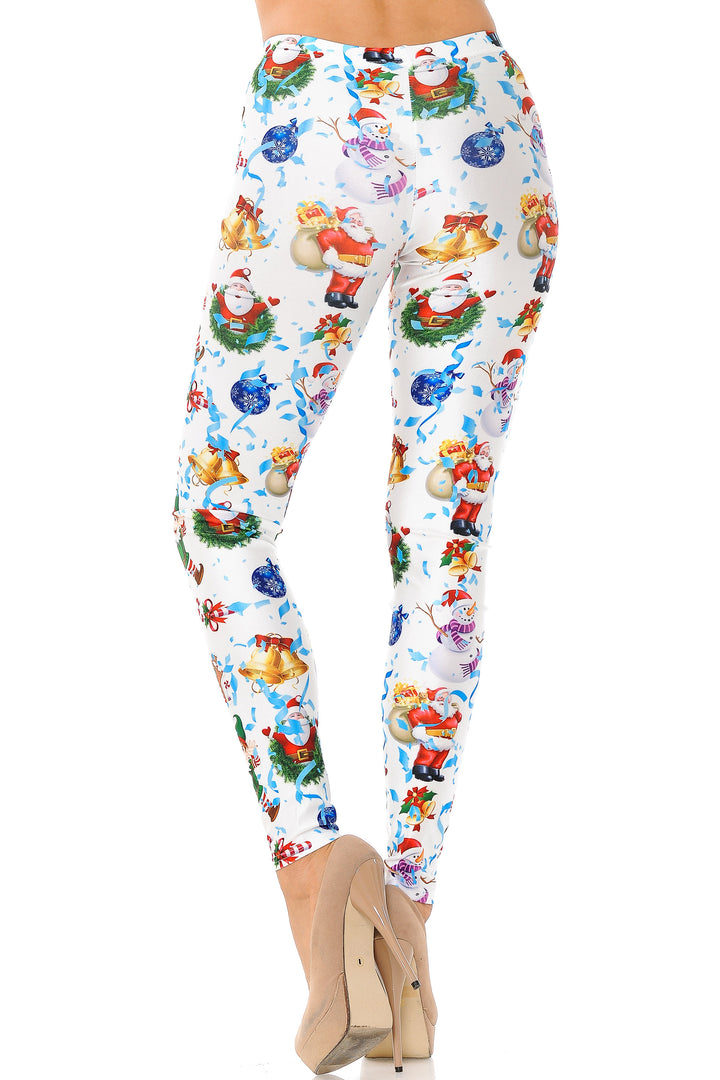 White Wonderful Festive Christmas Leggings