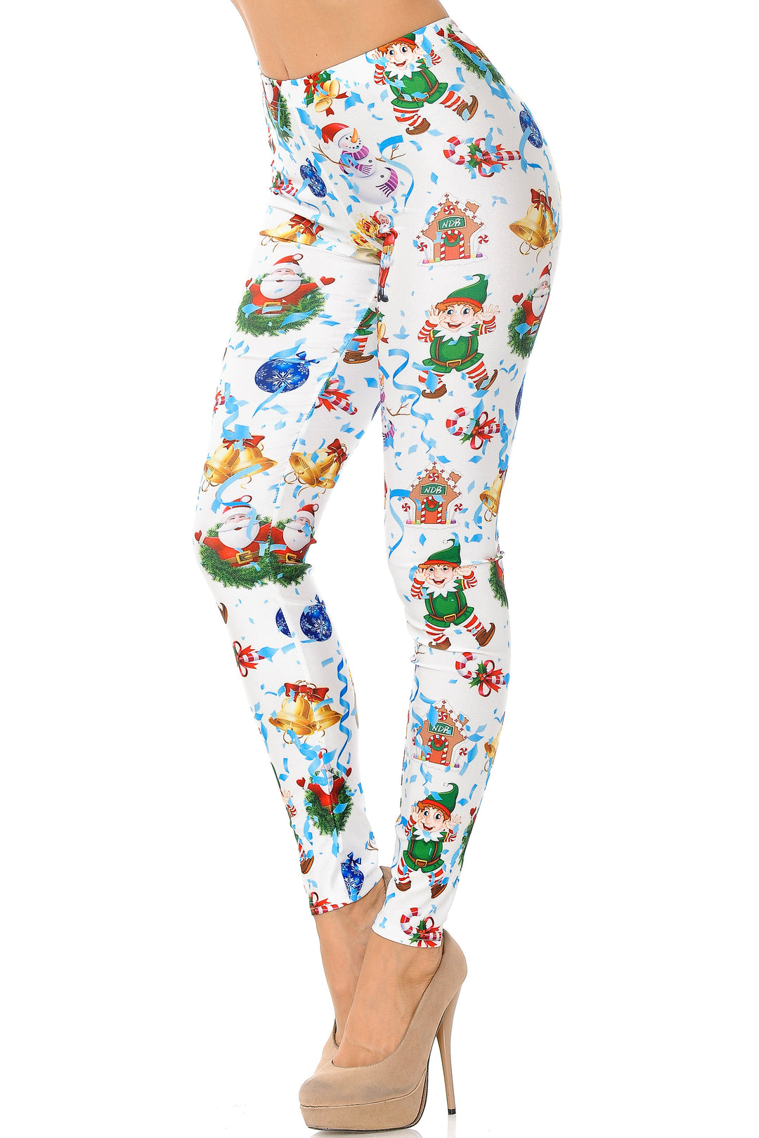 White Wonderful Festive Christmas Leggings