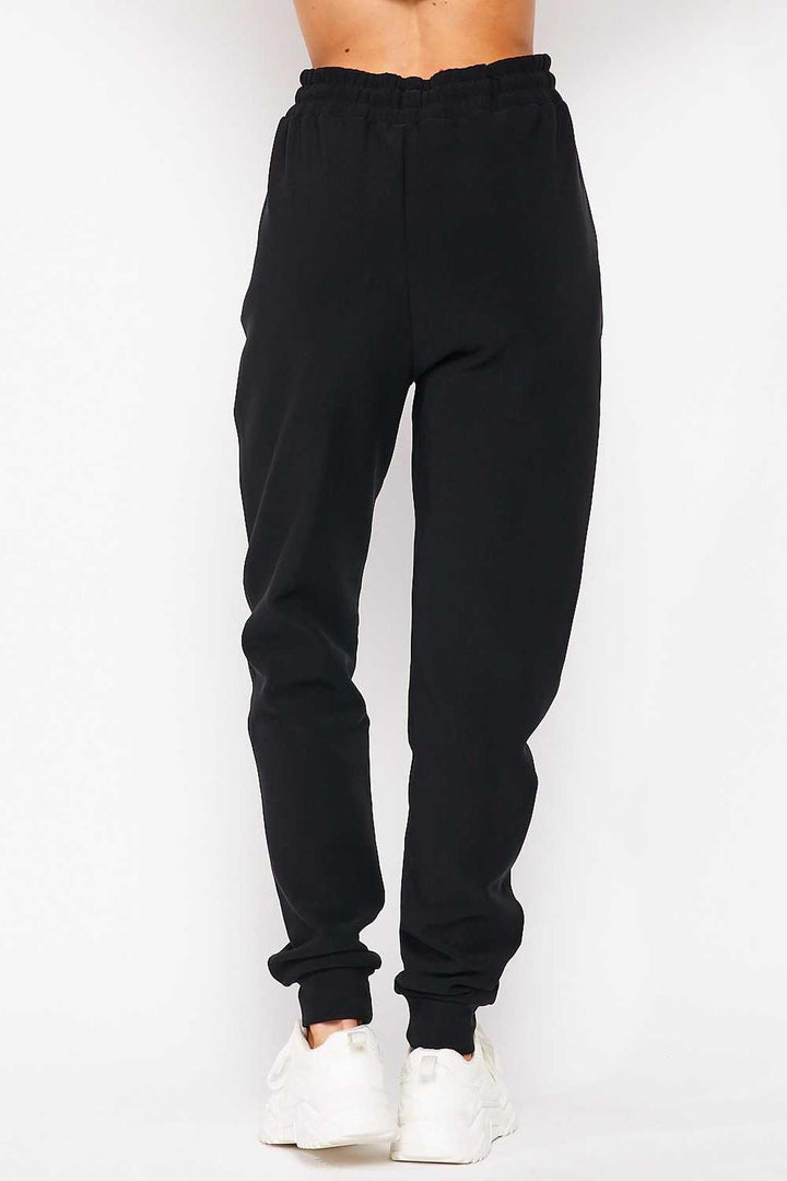 Scuba Solid Fur Lined Jogger Pocket Zipper & Drawstring