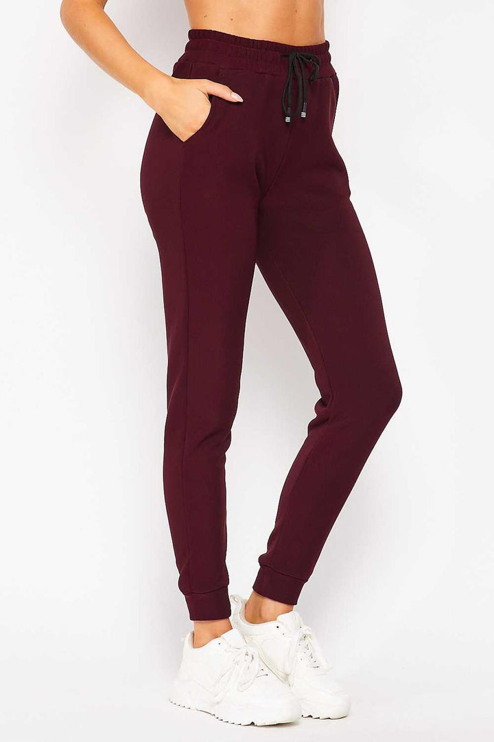 Scuba Solid Thick Fleece Lined Jogger with Drawstring