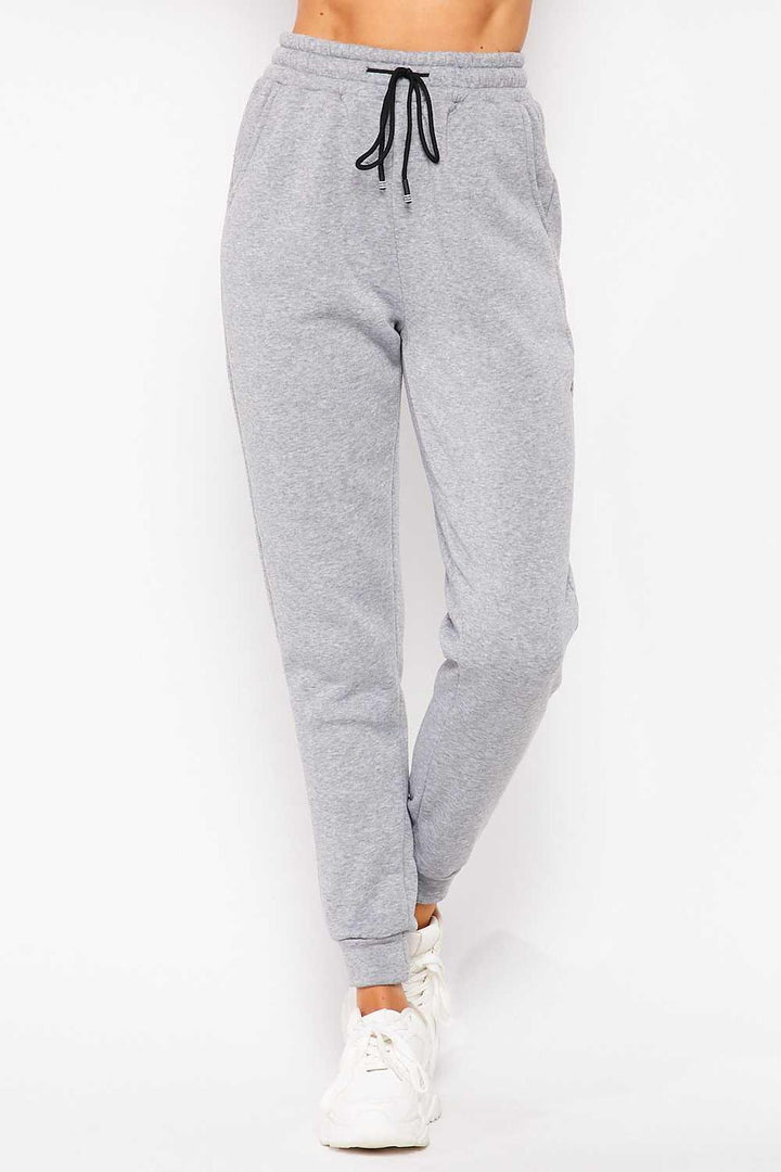 Scuba Solid Thick Fleece Lined Jogger with Drawstring
