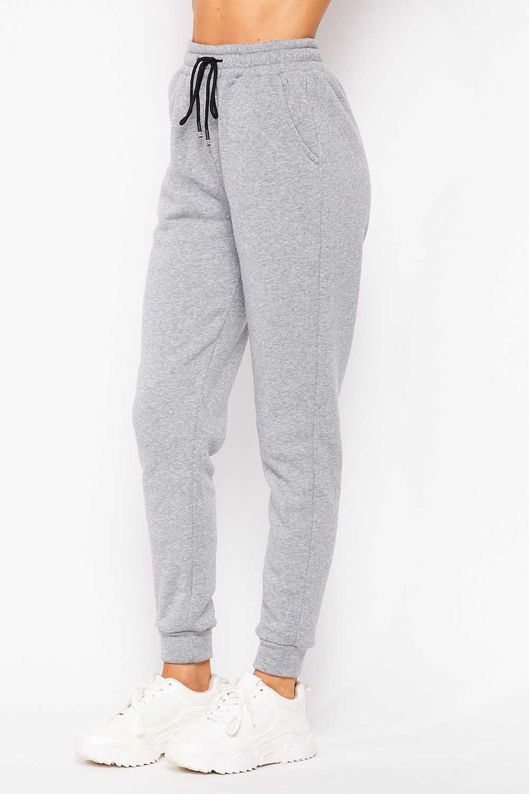 Scuba Solid Thick Fleece Lined Jogger with Drawstring