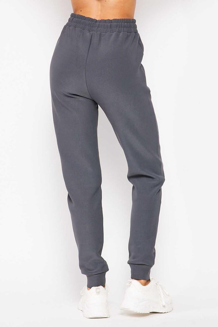 Scuba Solid Thick Fleece Lined Jogger with Drawstring