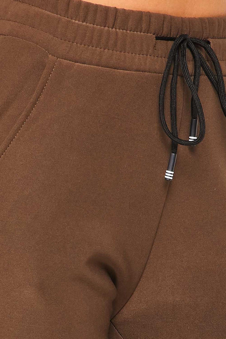 Scuba Solid Thick Fleece Lined Jogger with Drawstring