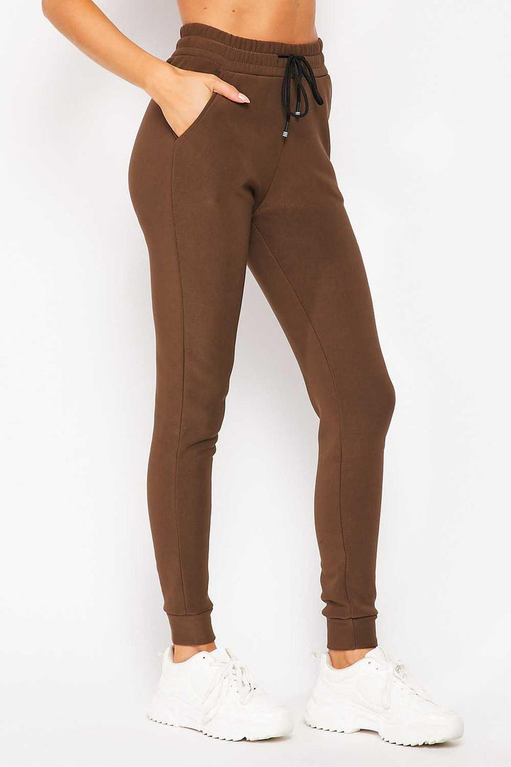 Scuba Solid Thick Fleece Lined Jogger with Drawstring