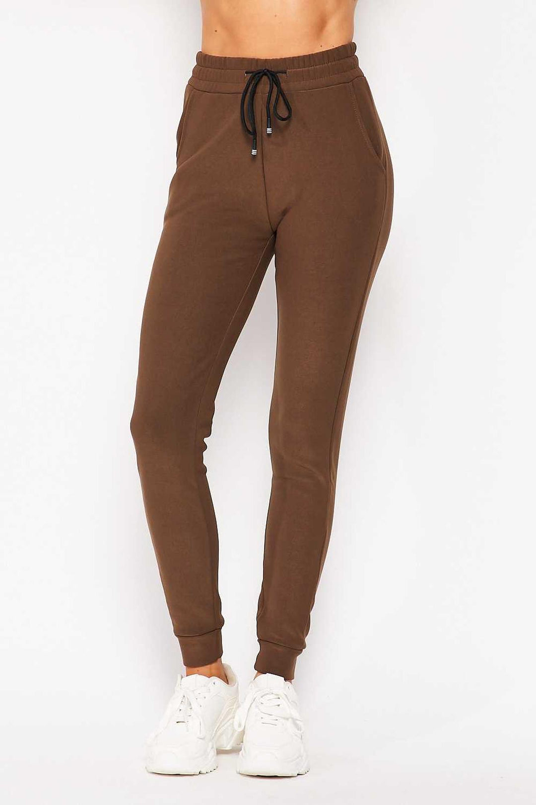 Scuba Solid Thick Fleece Lined Jogger with Drawstring