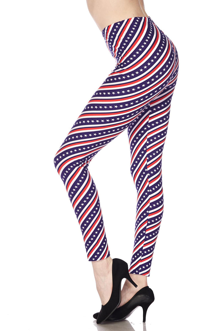 Buttery Smooth Spiral Stars and Stripes Leggings