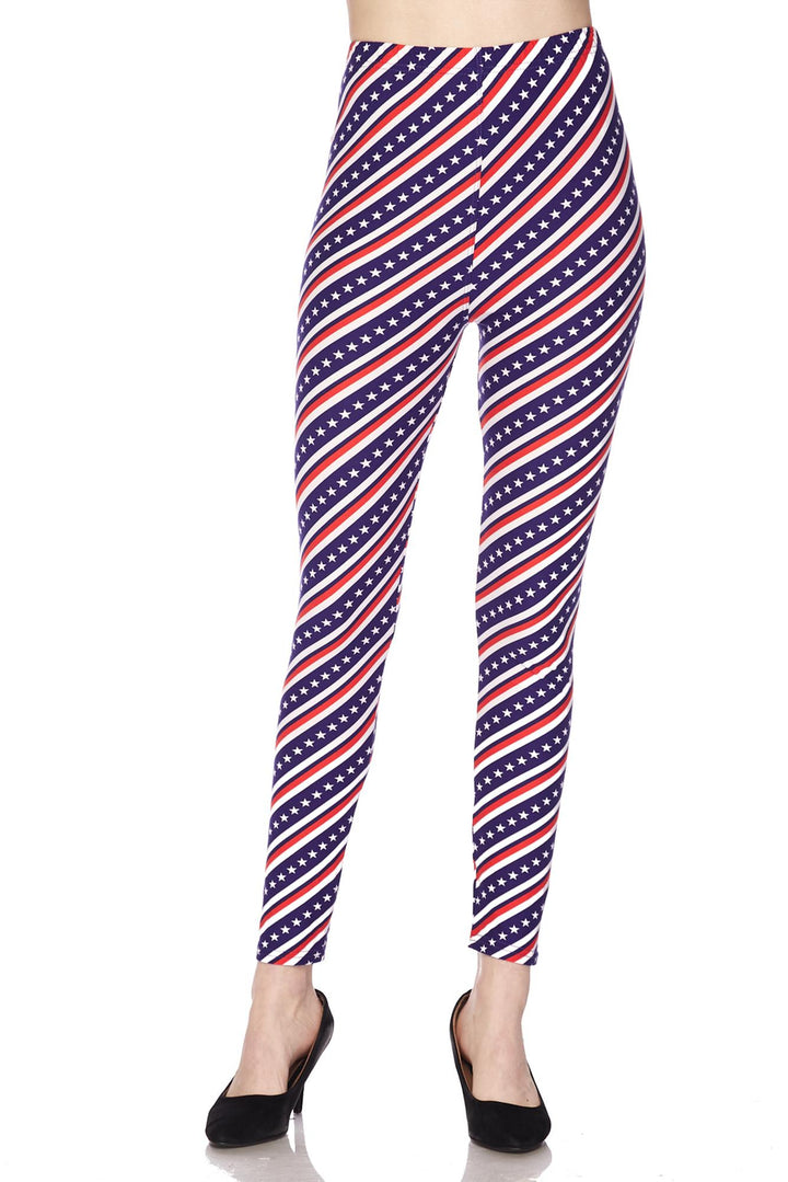 Buttery Smooth Spiral Stars and Stripes Leggings