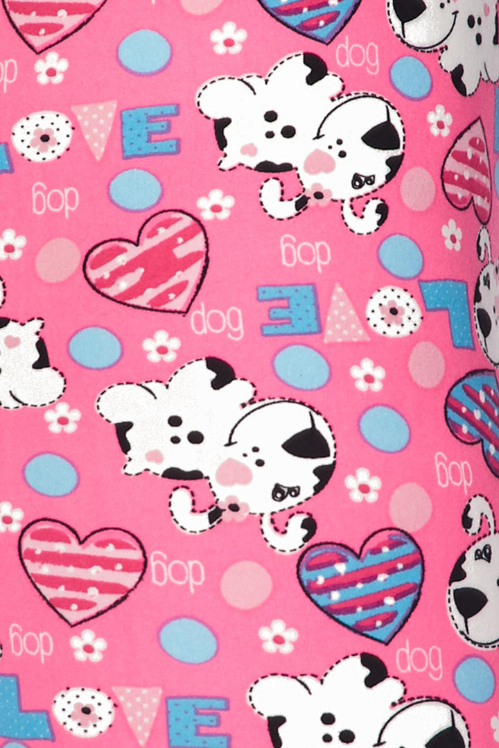 Buttery Smooth Pink Hearts & Puppy Dogs Leggings