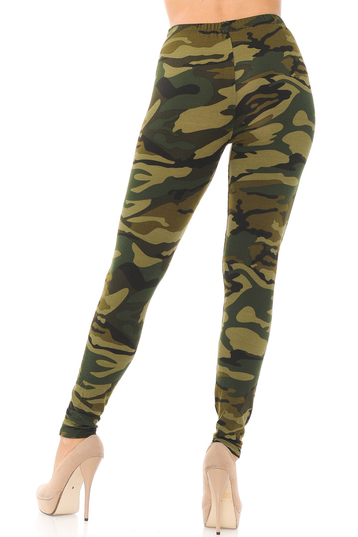Buttery Smooth Green Camouflage Leggings - EEVEE
