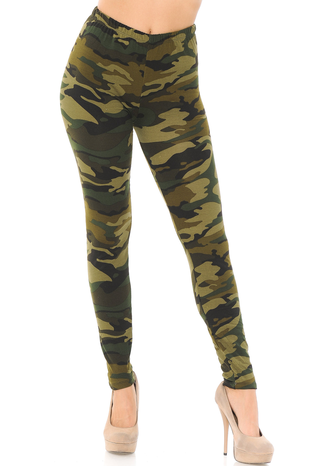 Buttery Smooth Green Camouflage Leggings - EEVEE