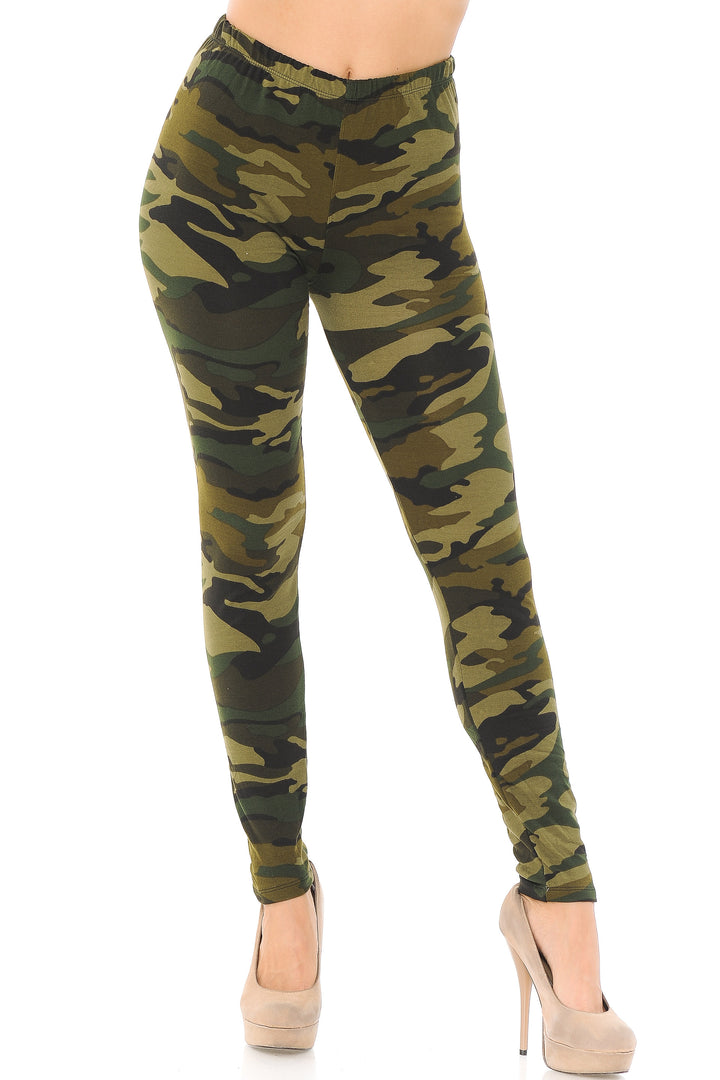 Buttery Smooth Green Camouflage Leggings - EEVEE