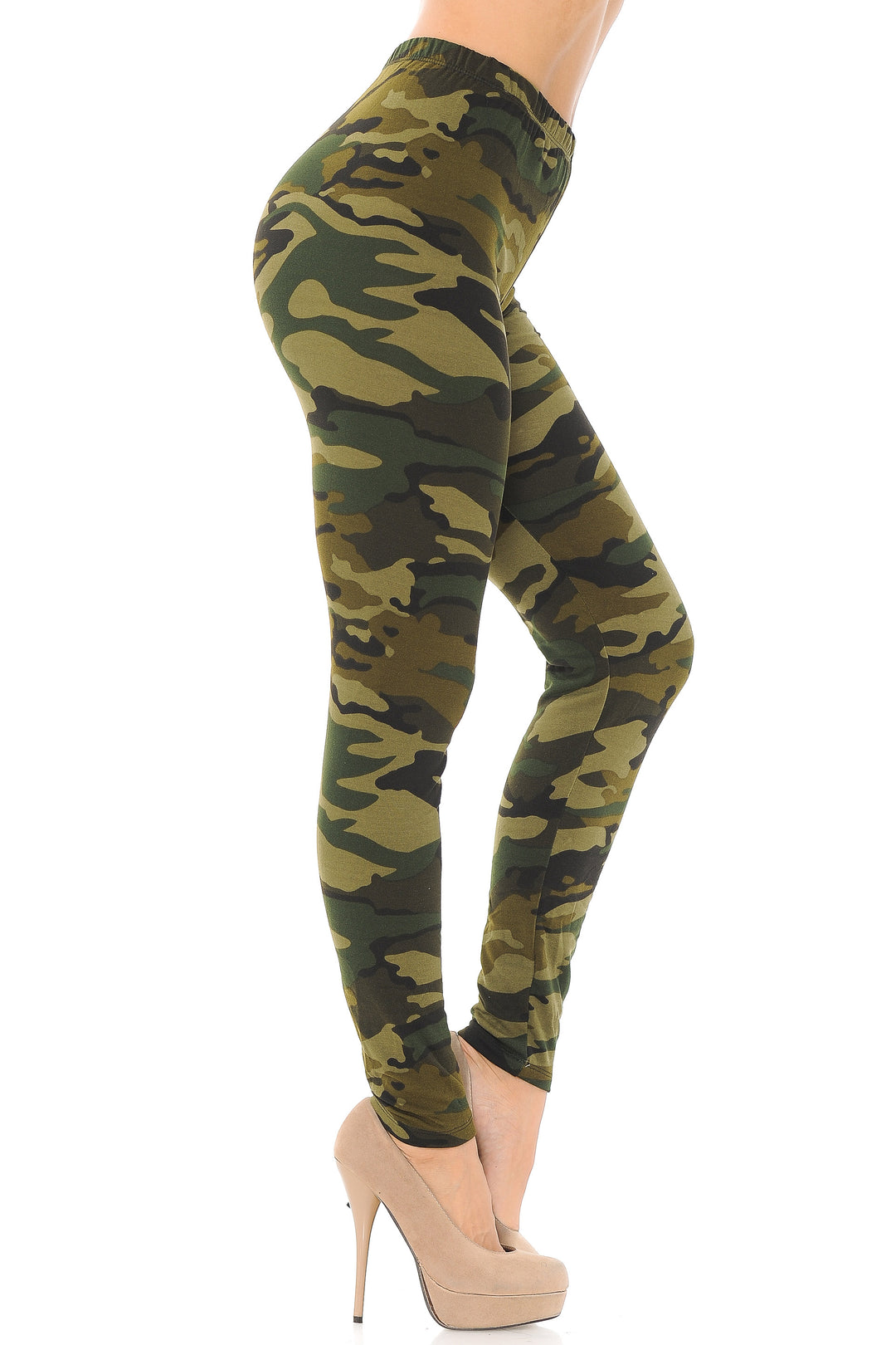 Buttery Smooth Green Camouflage Leggings - EEVEE