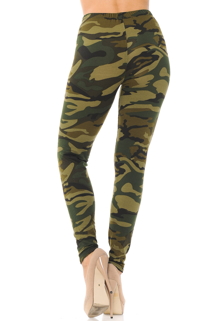 Buttery Smooth Green Camouflage Leggings - EEVEE