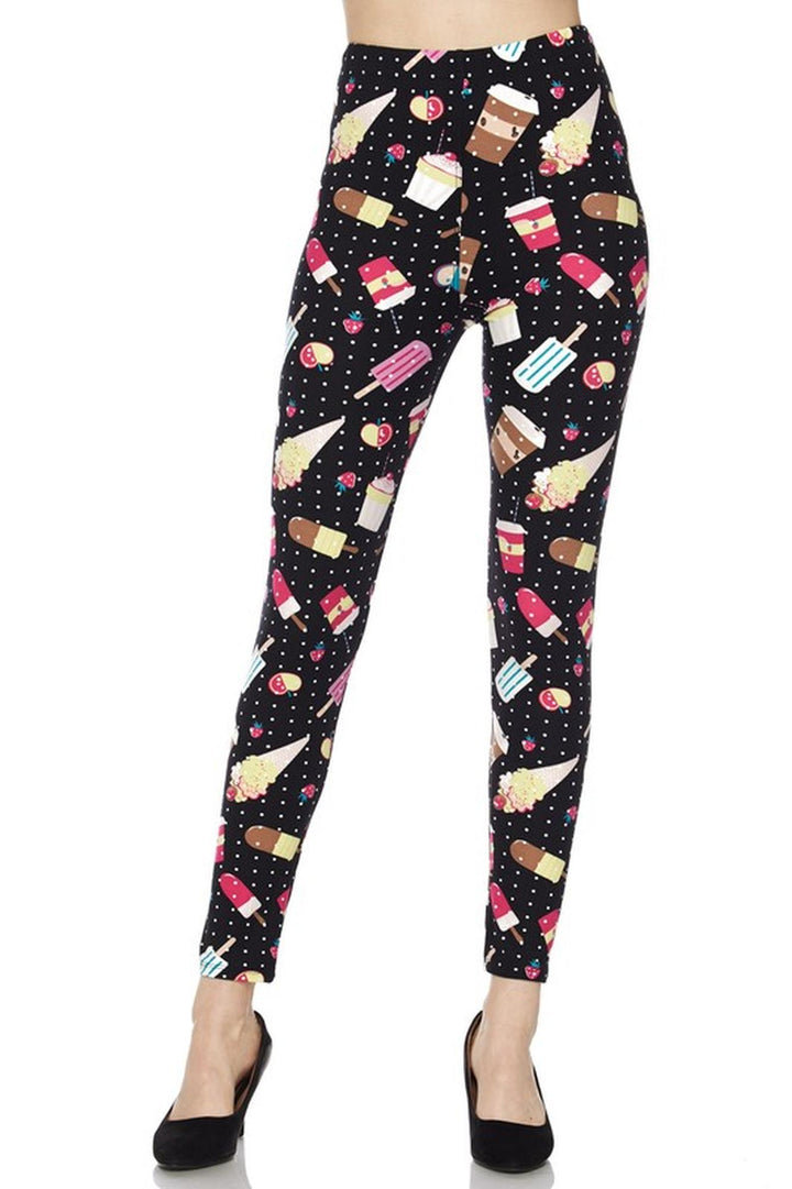 Buttery Smooth Summer Treats Leggings - White Mini Dots