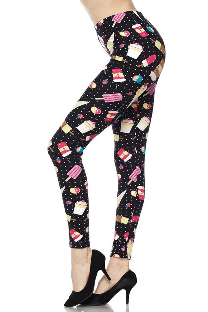 Buttery Smooth Summer Treats Leggings - White Mini Dots