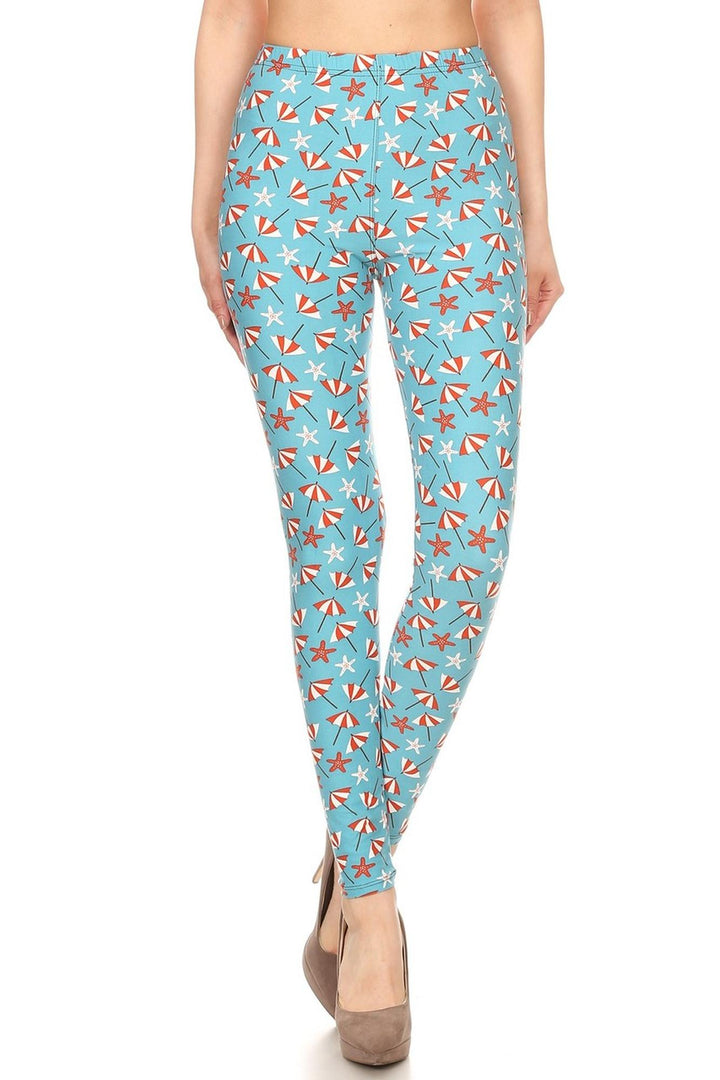 Buttery Smooth Umbrellas and Starfish Plus Size Leggings