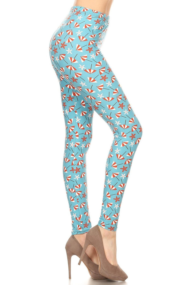 Buttery Smooth Umbrellas and Starfish Plus Size Leggings