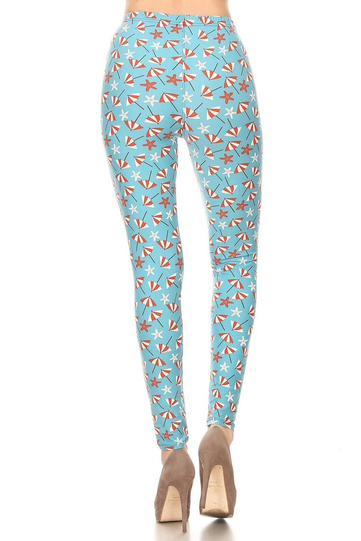 Buttery Smooth Umbrellas and Starfish Plus Size Leggings