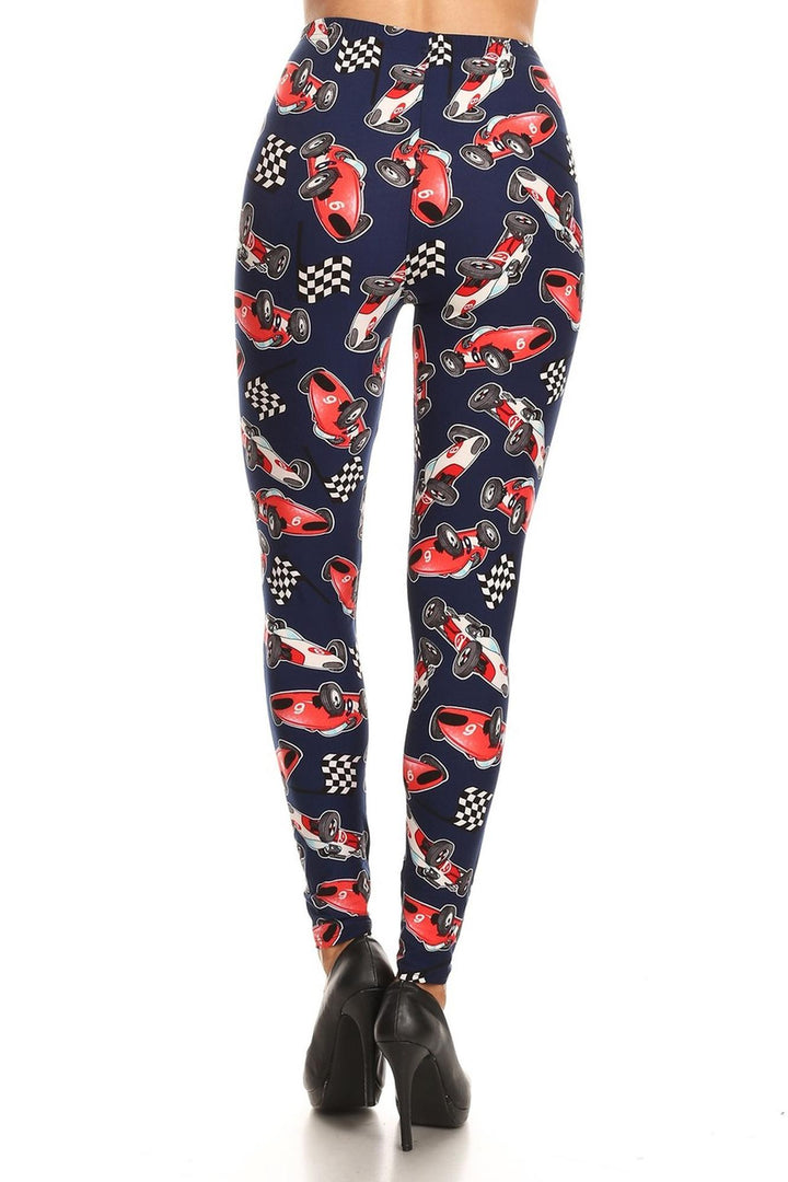 Buttery Smooth Retro Race Car Plus Size Leggings