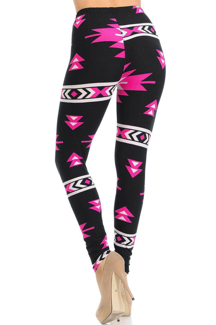 Buttery Smooth Fuchsia Aztec Tribal Leggings