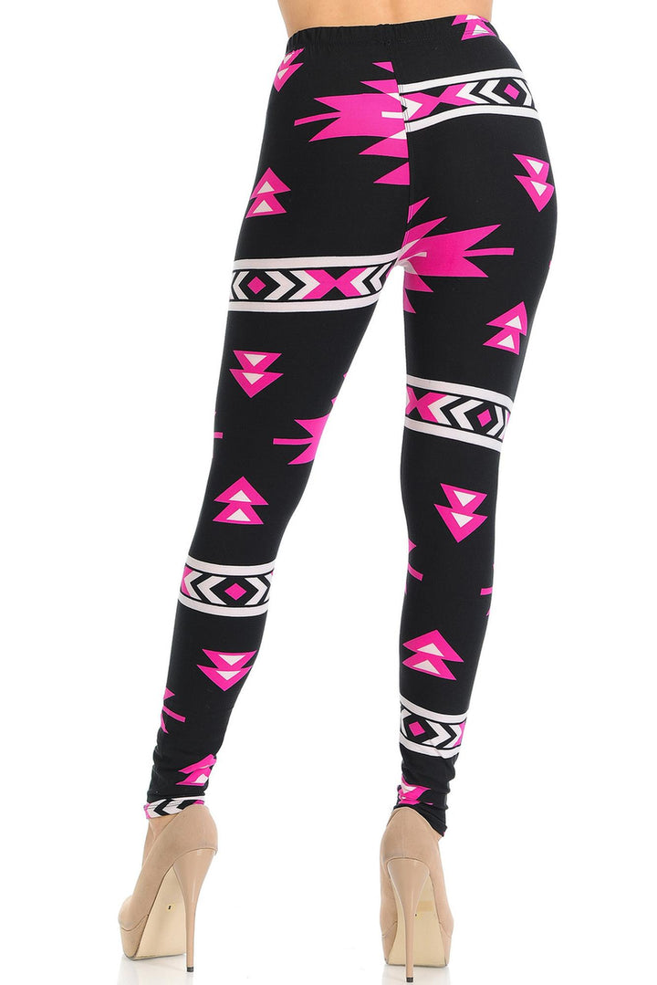 Buttery Smooth Fuchsia Aztec Tribal Leggings