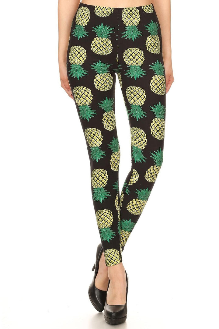 Buttery Smooth Green Pineapple Leggings - EEVEE