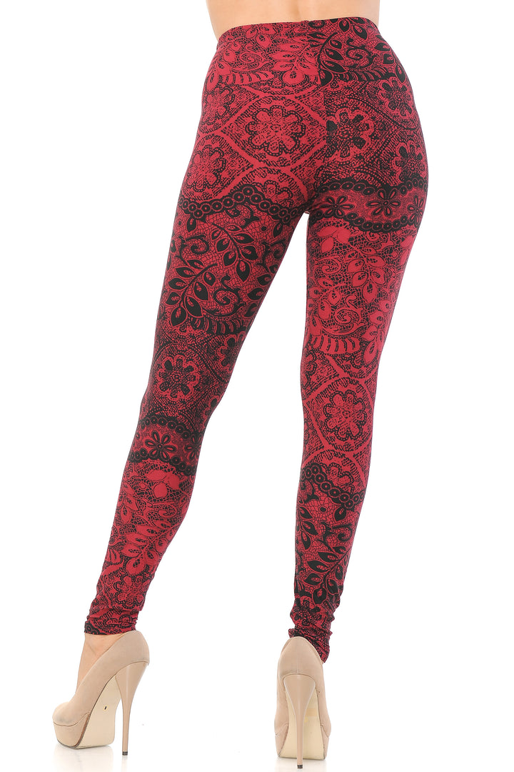 Buttery Soft Rouge Leaf Leggings