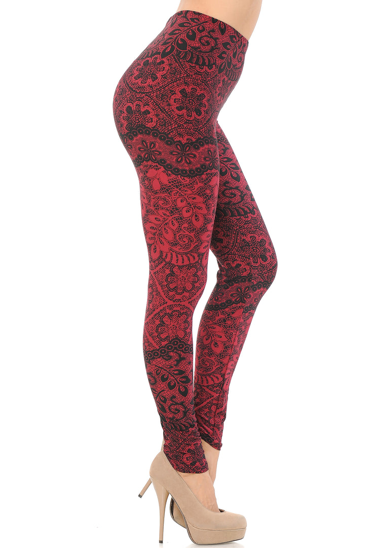 Buttery Soft Rouge Leaf Leggings