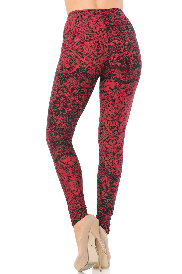 Buttery Soft Rouge Leaf Leggings