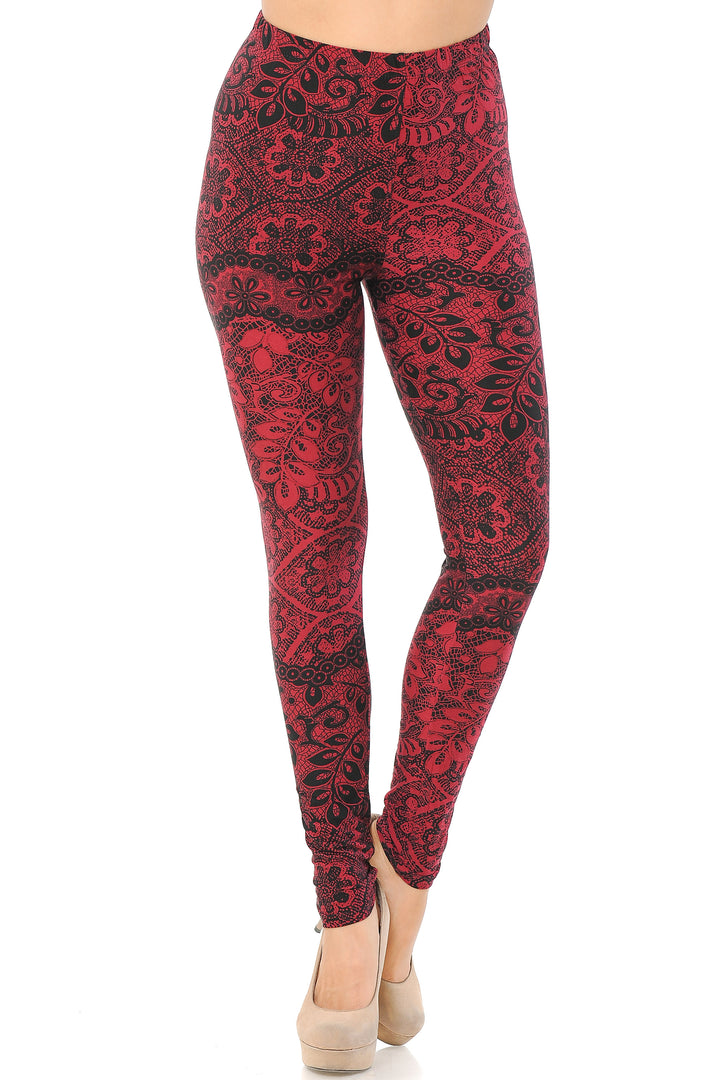 Buttery Soft Rouge Leaf Leggings